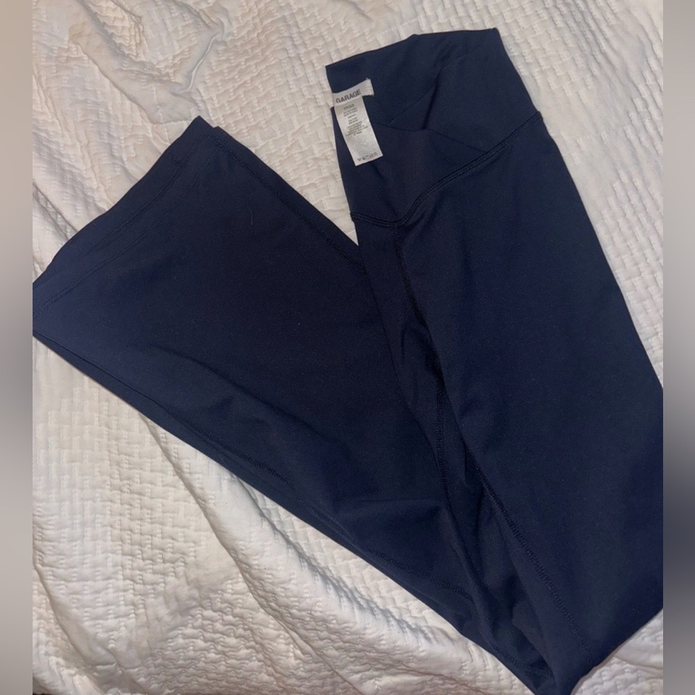 Garage Navy High-Waisted Flare Leggings